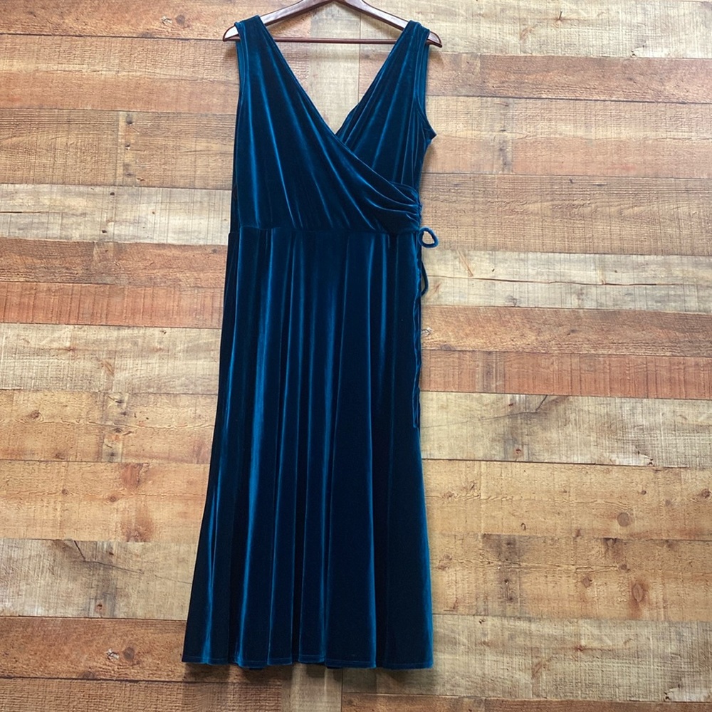 Mariage Deep Teal Velour Dress Size 16